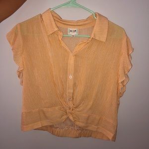 Striped Yellow Crop top